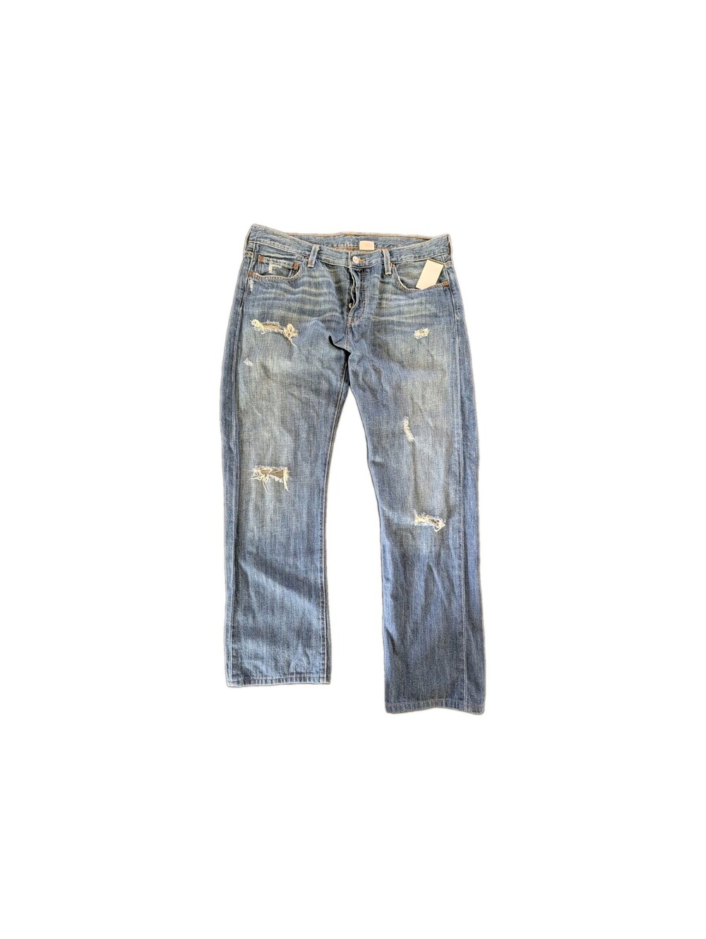 🔥Levi's 501 Button Fly Redline Half-Selvedge Jeans Factory Distressed 36x30 '09